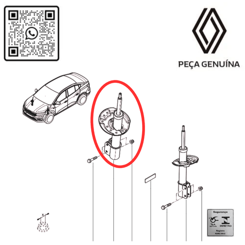 543027255R  AMORTECEDOR DIANTEIRO  KARDIAN RN 27255R -5-